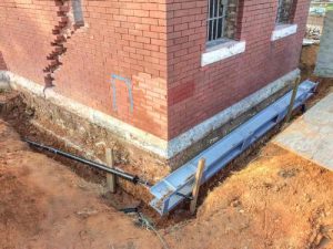 Cracked brick foundation Cracked brick foundation