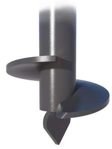 helical pile closeup to show twist tip and disc